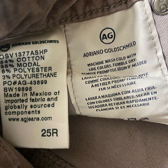 AG Adriano Goldschmied Anthropologie Stevie slim straight Ankle velvet Pants siz - Picture 4 of 9